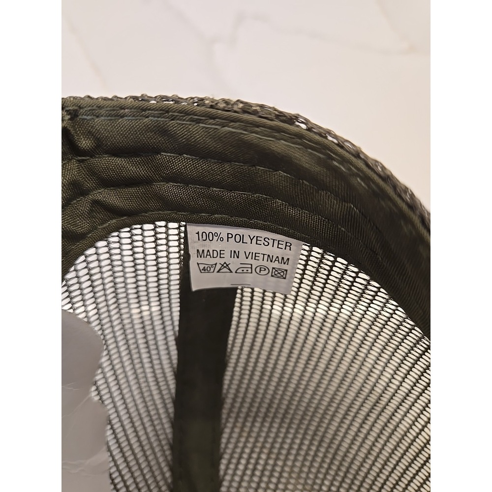 Cabelas Club Mens Baseball Cap Hat Net Back Olive Green Yellow Adjustable NEW - Picture 5 of 5